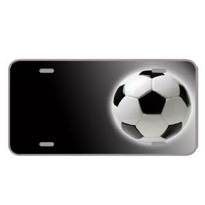 Custom license plate with soccer ball add names